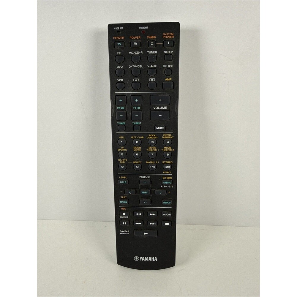 GENUINE Yamaha RAV242 Remote Control V829520 US Excellent condition